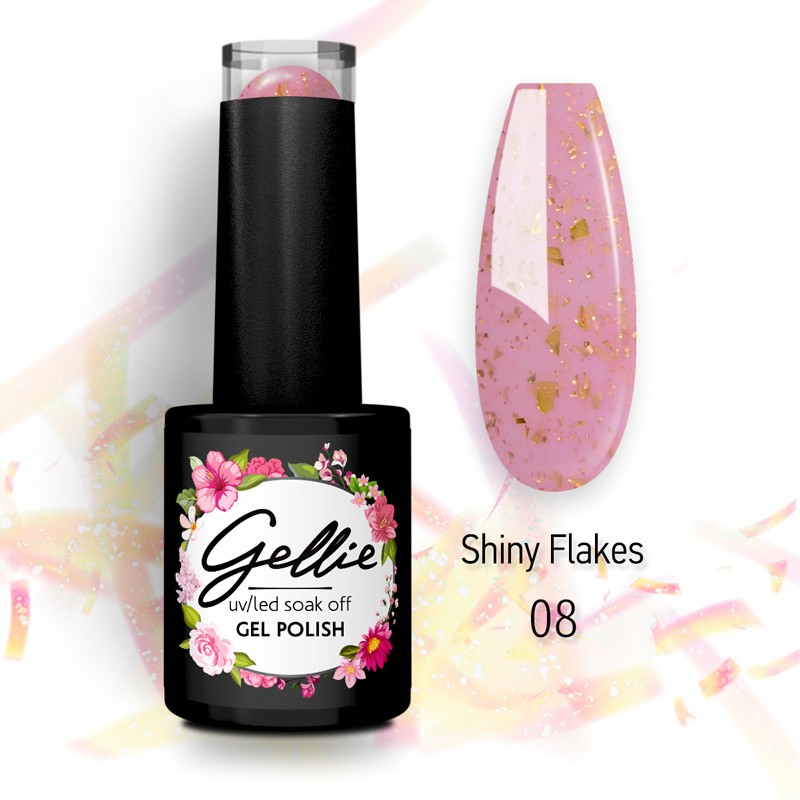Ημιμόνιμο Βερνίκι Shiny Flakes 8 Gellie
