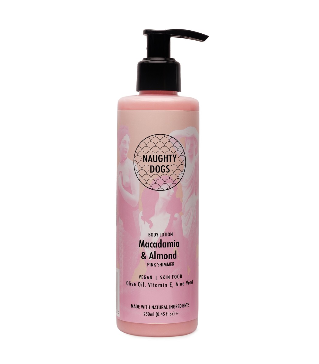 Body Lotion Pink Shimmer - Macadamia & Almond 250ml Naughty Dogs
